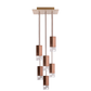 Formaminima Lamp/One 6-Light Canaletto Walnut Wood & Crystal Glass Chandelier