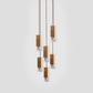 Formaminima Lamp/One 6-Light Golden Satin Matt Solid Brass & Crystal Glass Chandelier