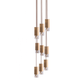 Formaminima Lamp/One 9-Light Satin Golden Matt Solid Brass & Crystal Glass Chandelier