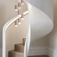 Formaminima Lamp/One 9-Light Solid Canaletto Walnut Wood & Crystal Glass Chandelier
