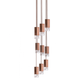 Formaminima Lamp/One 9-Light Solid Canaletto Walnut Wood & Crystal Glass Chandelier