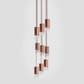 Formaminima Lamp/One 9-Light Solid Canaletto Walnut Wood & Crystal Glass Chandelier