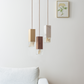 Formaminima Lamp/One Collection Solid Brass, White Calacatta Marble, Canaletto Walnut Wood & Crystal Glass Chandelier