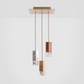 Formaminima Lamp/One Collection Solid Brass, White Calacatta Marble, Canaletto Walnut Wood & Crystal Glass Chandelier
