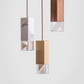 Formaminima Lamp/One Collection Solid Brass, White Calacatta Marble, Canaletto Walnut Wood & Crystal Glass Chandelier