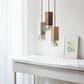 Formaminima Lamp/One Collection Solid Brass, White Calacatta Marble, Canaletto Walnut Wood & Crystal Glass Chandelier