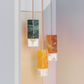 Formaminima Lamp/One Color Edition Red Collemandina Marble, Green Alpes, Royal Pink Yellow & Crystal Glass Chandelier
