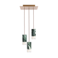 Formaminima Lamp/One Green Alpes Marble & Crystal Glass Trio Chandelier