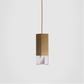 Formaminima Lamp/One Limited Revamp 01 Edition Marble, Burnished Striped Brass, Olive Briarwood & Crystal Glass Trio Chandelier