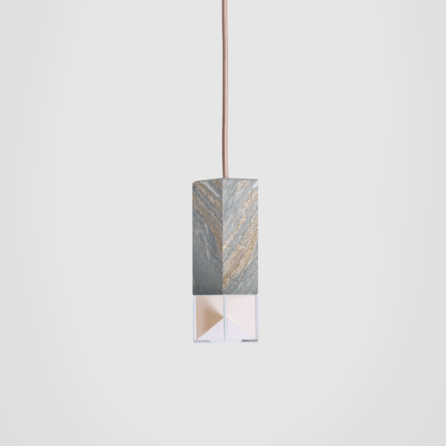 Formaminima Lamp/One Limited Revamp 01 Edition Solid Marble & Crystal Glass Pendant Lamp