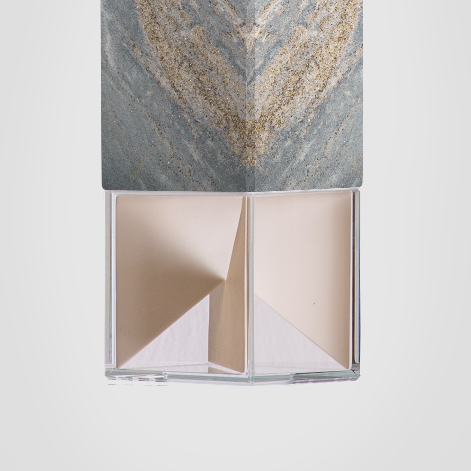 Formaminima Lamp/One Limited Revamp 01 Edition Solid Marble & Crystal Glass Pendant Lamp
