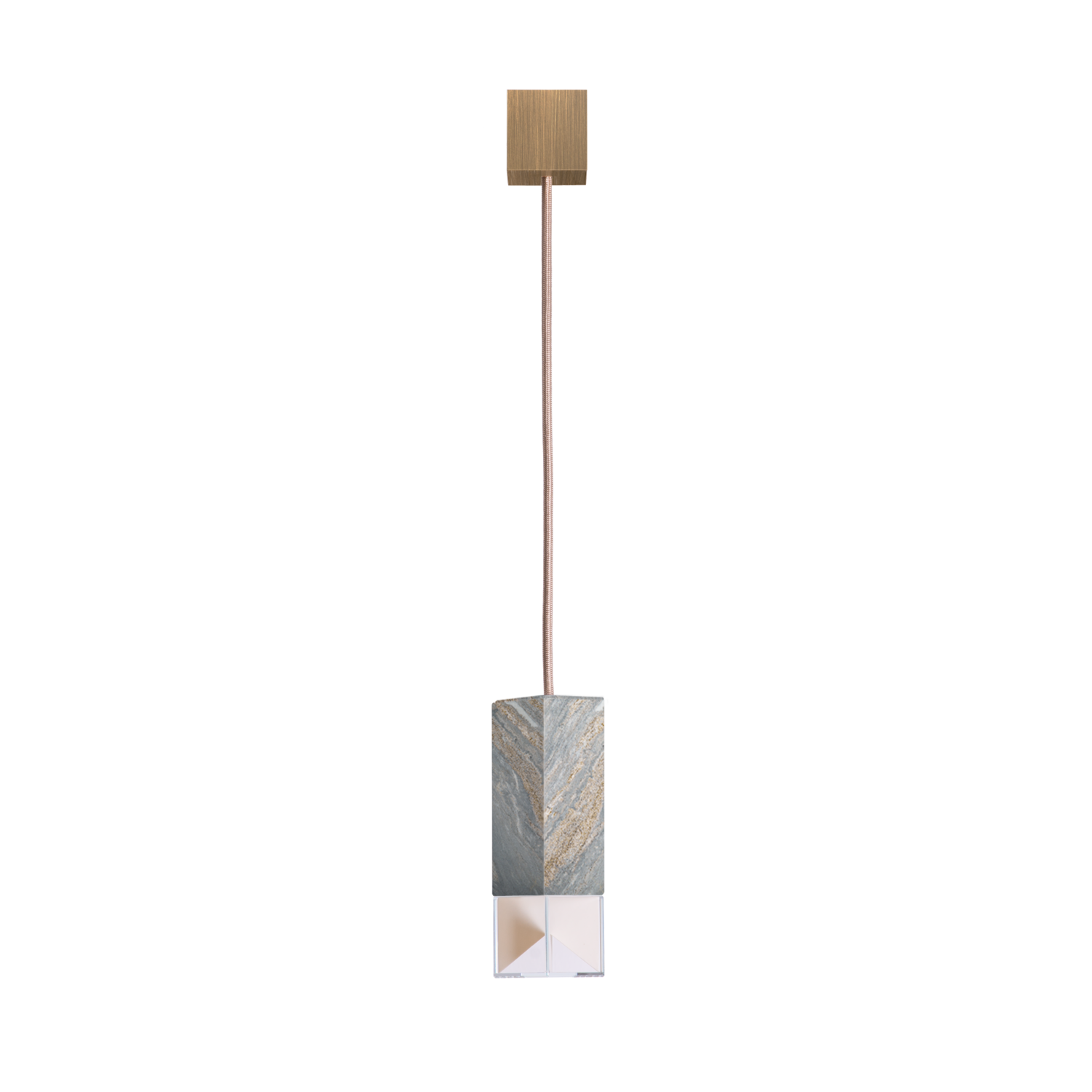 Formaminima Lamp/One Limited Revamp 01 Edition Solid Marble & Crystal Glass Pendant Lamp