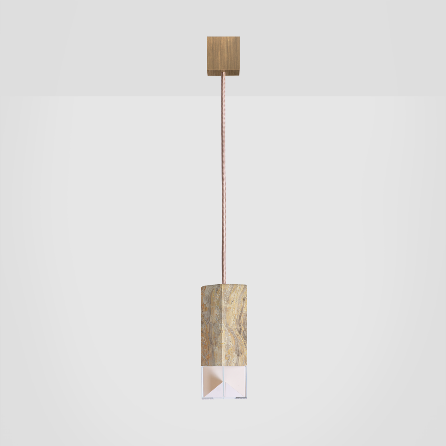 Formaminima Lamp/One Limited Revamp 02 Edition Solid Marble & Crystal Glass Pendant Lamp