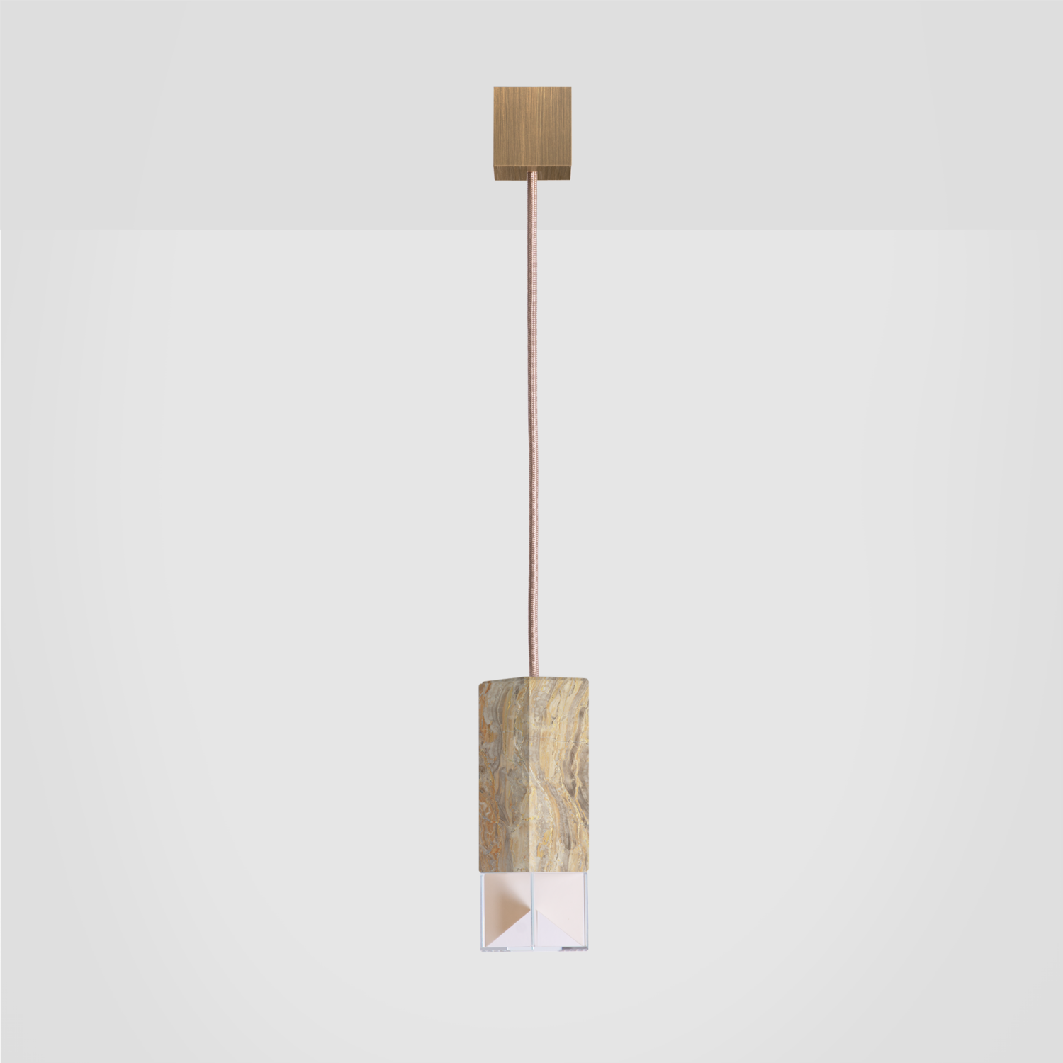 Formaminima Lamp/One Limited Revamp 02 Edition Solid Marble & Crystal Glass Pendant Lamp