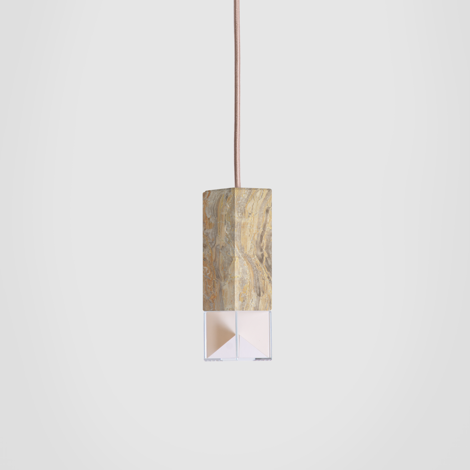 Formaminima Lamp/One Limited Revamp 02 Edition Solid Marble & Crystal Glass Pendant Lamp