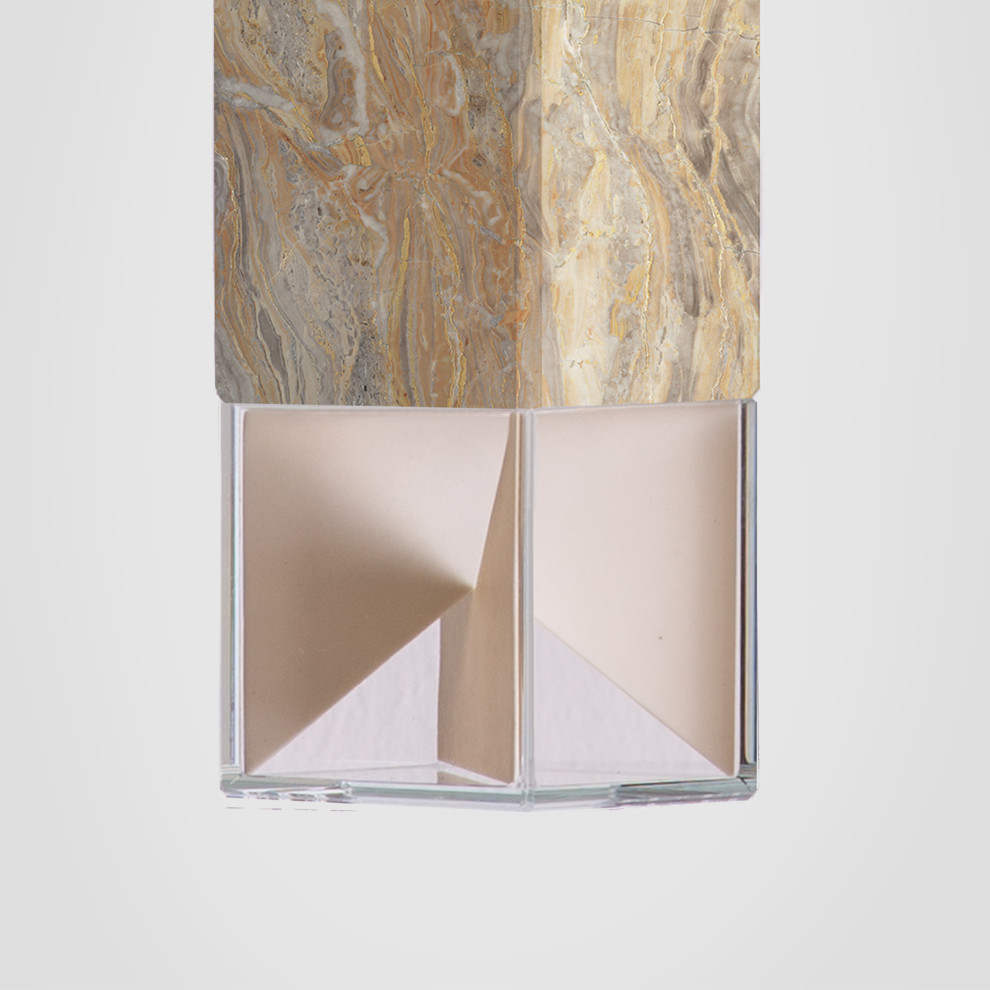 Formaminima Lamp/One Limited Revamp 02 Edition Solid Marble & Crystal Glass Pendant Lamp