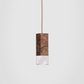 Formaminima Lamp/One Limited Revamp Edition 02 Marble, Burnished Brushed Brass, Walnut Briarwood & Crystal Glass Trio Chandelier