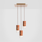 Formaminima Lamp/One Red Collemandina Solid Marble & Crystal Glass Trio Chandelier