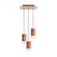 Formaminima Lamp/One Red Collemandina Solid Marble & Crystal Glass Trio Chandelier