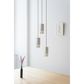 Formaminima Lamp/One White Calacatta Marble & Crystal Glass Trio Chandelier