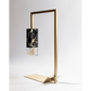 Formaminima Lamp/Two Black & Gold Marble & Crystal Glass Table Lamp