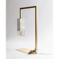 Formaminima Lamp/Two Handcrafted White Calacatta Marble & Crystal Glass Table Lamp