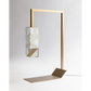 Formaminima Lamp/Two Handcrafted White Calacatta Marble & Crystal Glass Table Lamp