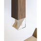 Formaminima Lamp/Two Solid Canaletto Walnut Wood & Crystal Glass Table Lamp