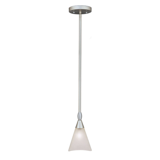 Forte Lighting Albert 5" 1-Light Steel Brushed Nickel Mini Pendant With Satin White Glass Shade