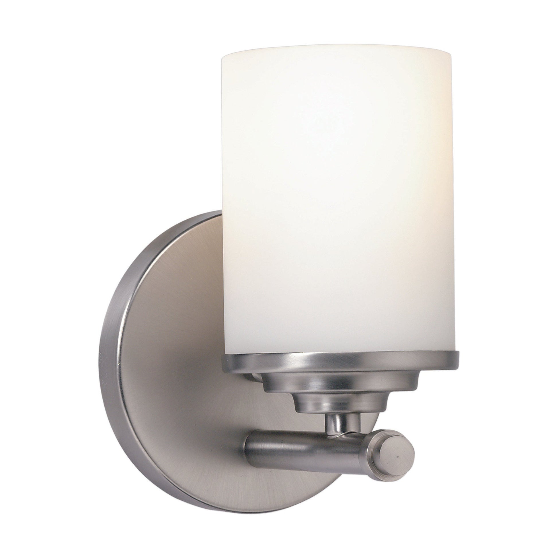 Forte Lighting Ames 5" 1-Light Steel Brushed Nickel Wall Sconce With Satin Opal Glass Shade