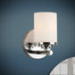 Forte Lighting Ames 5" 1-Light Steel Chrome Wall Sconce With Satin Opal Glass Shade