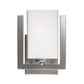 Forte Lighting Aria 7" 1-Light Steel Brushed Nickel Wall Sconce With Square Satin White Glass Shade