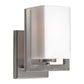 Forte Lighting Aria 7" 1-Light Steel Brushed Nickel Wall Sconce With Square Satin White Glass Shade