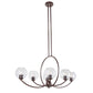 Forte Lighting Arlo 39" 6-Light Steel Antique Bronze Oval Chandelier With Clear Globe Glass Shades