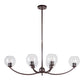 Forte Lighting Arlo 39" 6-Light Steel Antique Bronze Oval Chandelier With Clear Globe Glass Shades