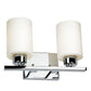 Forte Lighting Ava 13" 2-Light Steel Chrome Bath Bar With Satin Opal Glass Shades