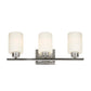 Forte Lighting Ava 21" 3-Light Steel Brushed Nickel Bath Bar With Satin Opal Glass Shades