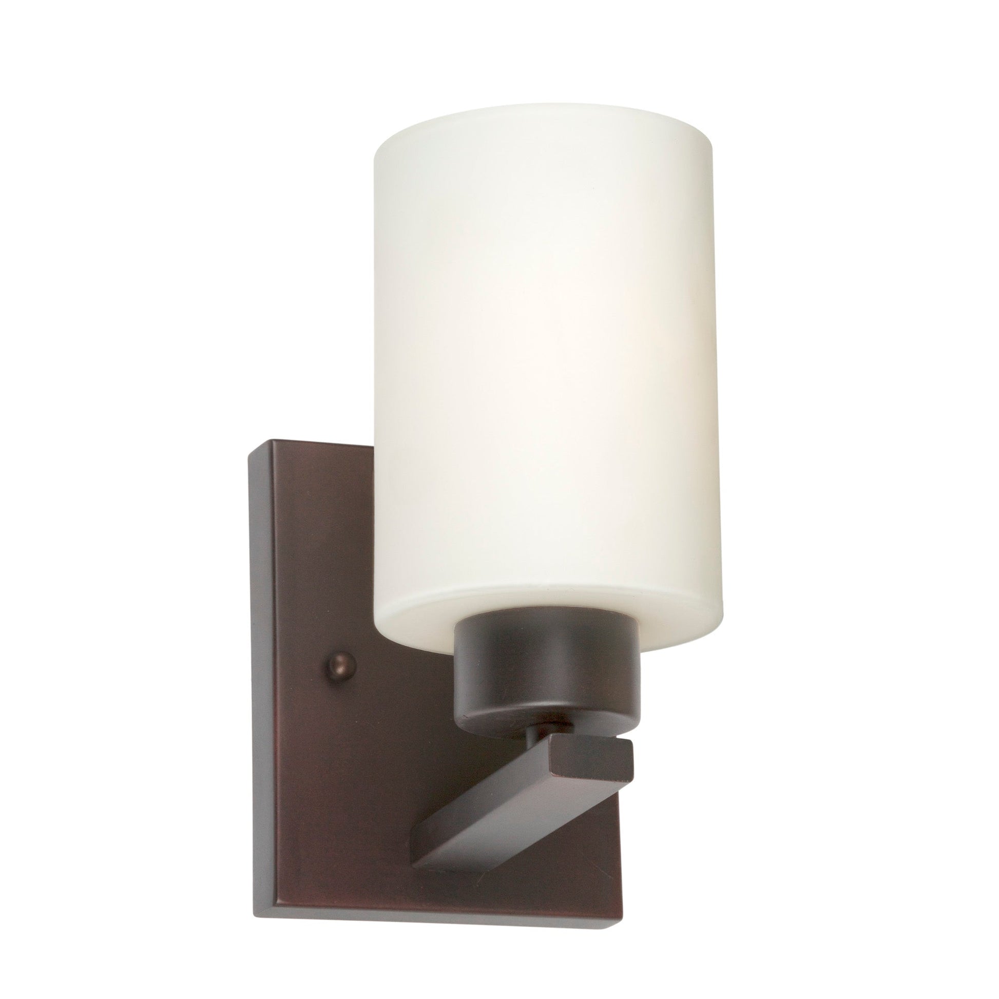 Forte Lighting Ava 5" 1-Light Steel Antique Bronze Wall Sconce With Satin Opal Glass Shade