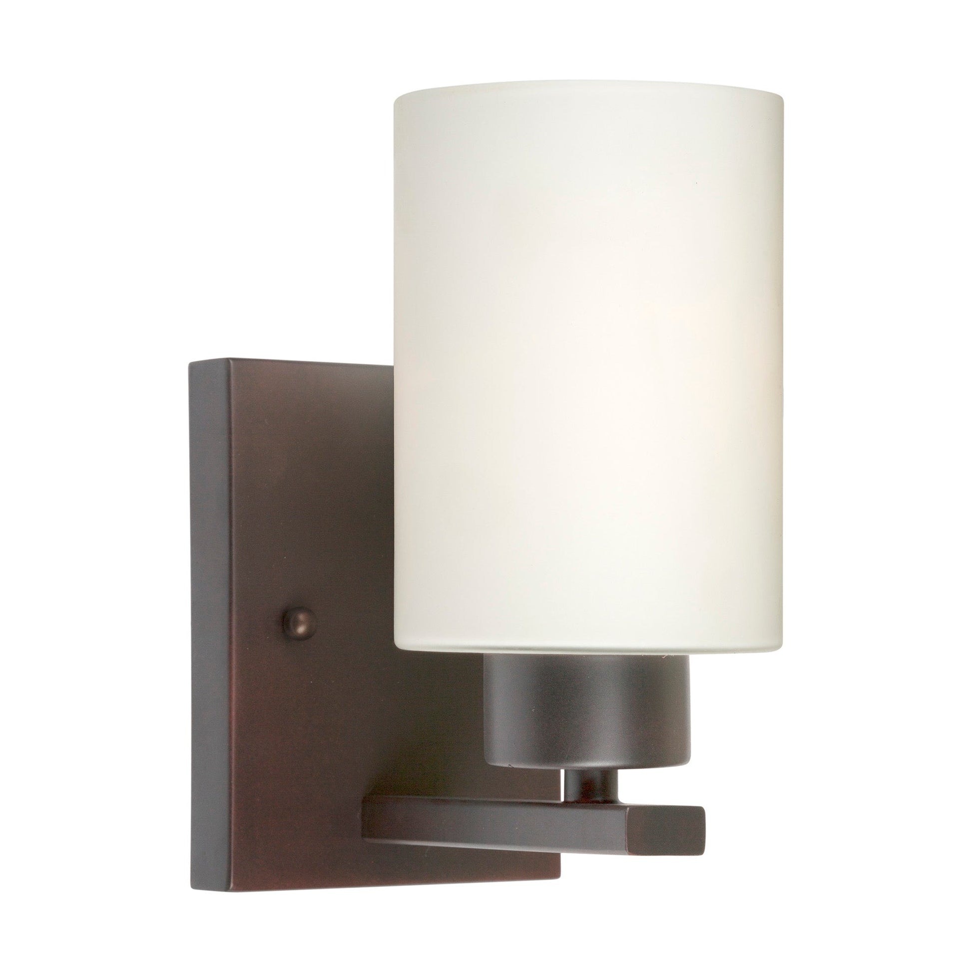 Forte Lighting Ava 5" 1-Light Steel Antique Bronze Wall Sconce With Satin Opal Glass Shade