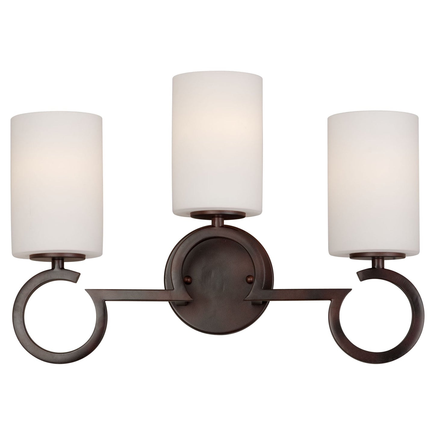 Forte Lighting Bath 18" 3-Light Steel Antique Bronze Bath Bar With Satin Opal Glass Shades