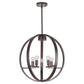 Forte Lighting Blake 17" 5-Light Steel Round Bare Bulb Chandelier In Antique Bronze Finish