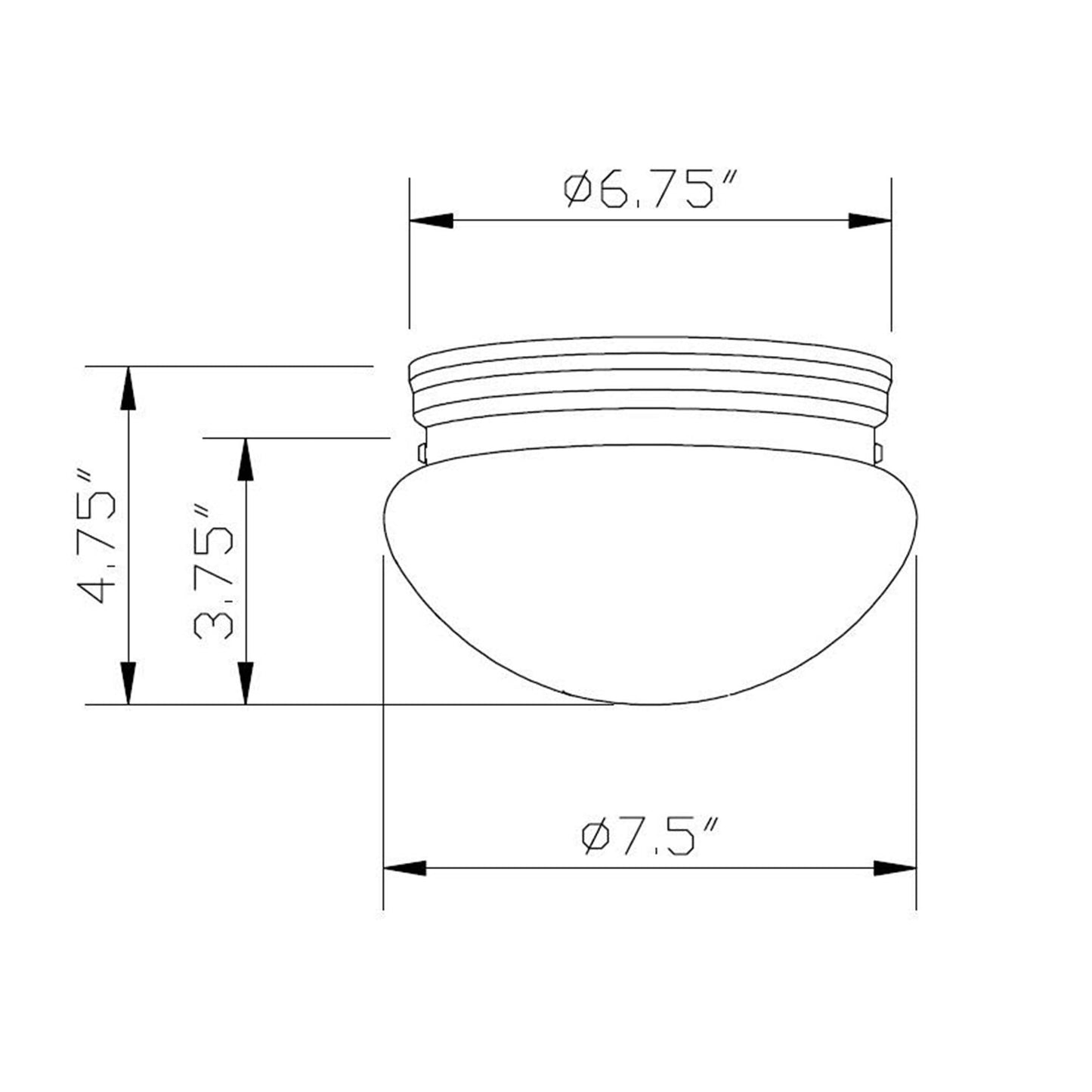 Forte Lighting Button 8" 1-Light Steel White Flush Mount With Opal Glass Shade