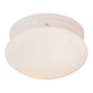 Forte Lighting Button 8" 1-Light Steel White Flush Mount With Opal Glass Shade