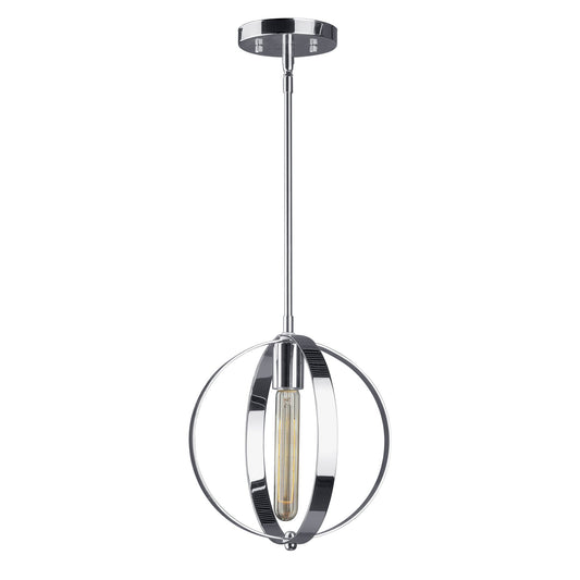 Forte Lighting Celeste 10" Steel Globe Mini Pendant In Chrome Finish