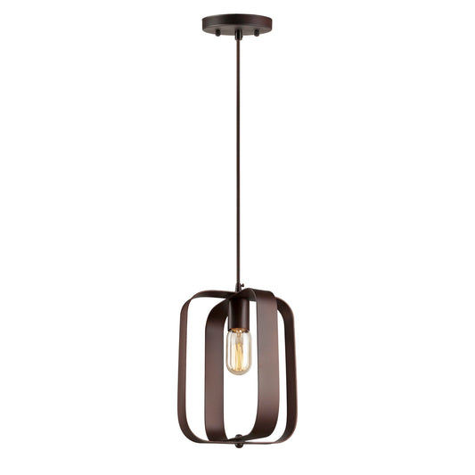 Forte Lighting Celeste 8" Steel Mini Pendant In Antique Bronze Finish
