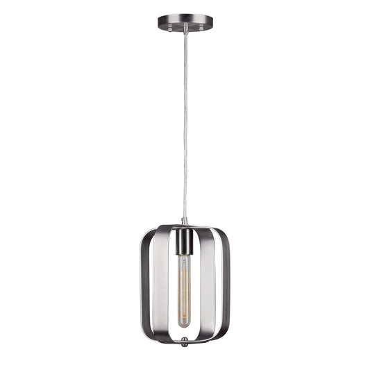 Forte Lighting Celeste 8" Steel Mini Pendant In Brushed Nickel Finish