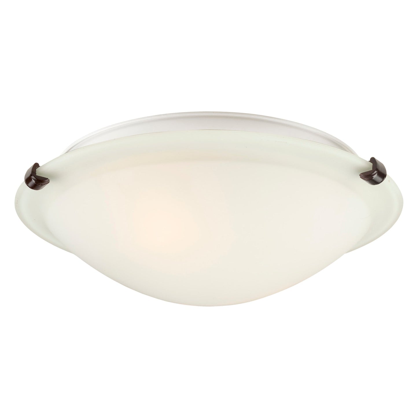 Forte Lighting Cirrus 12" 2-Light Steel Antique Bronze Flush Mount With White Glass Shade