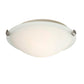 Forte Lighting Cirrus 12" 2-Light Steel Brushed Nickel Flush Mount With White Glass Shade