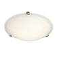 Forte Lighting Cirrus 16" 3-Light Steel Brushed Nickel Flush Mount With White Glass Shade