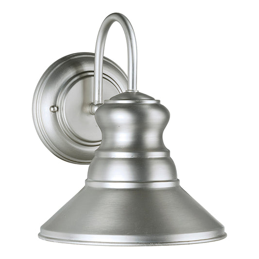 Forte Lighting Colfax 8" Steel Brushed Nickel Outdoor Dark Sky Wall Light With Metal Shade